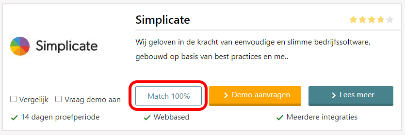 Software selection tool: the match